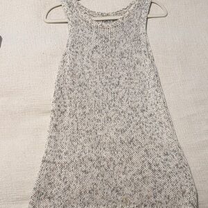 Allison Joy Speckled Knit Tank Top - Cream and Gray